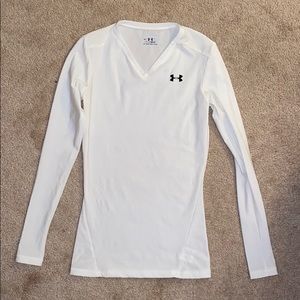 WHITE UNDER ARMOUR THERMAL LONG SLEEVE SHIRT